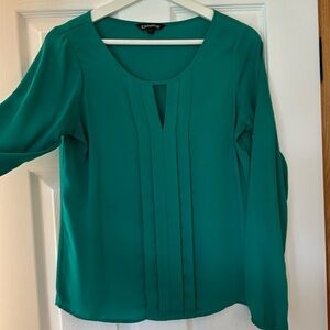 Express long sleeve, green, polyester, blouse